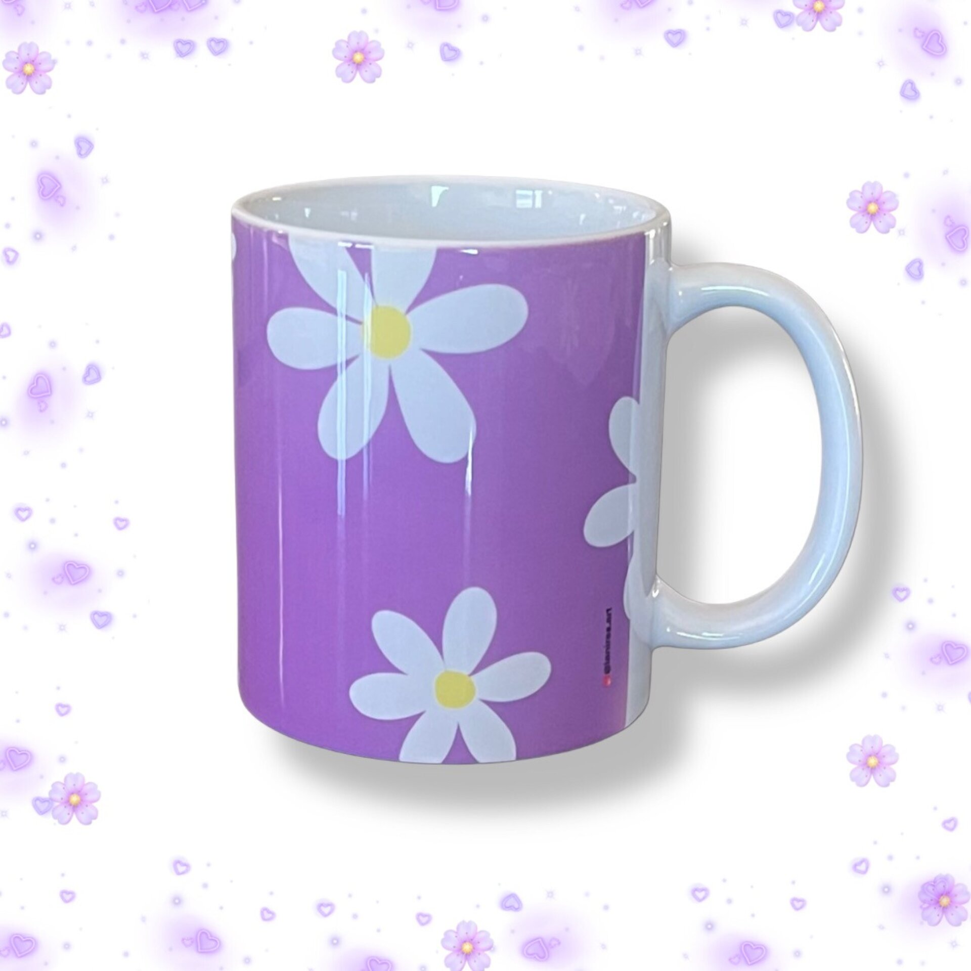 Taza Floral Violeta - Diseño Margaritas - 2