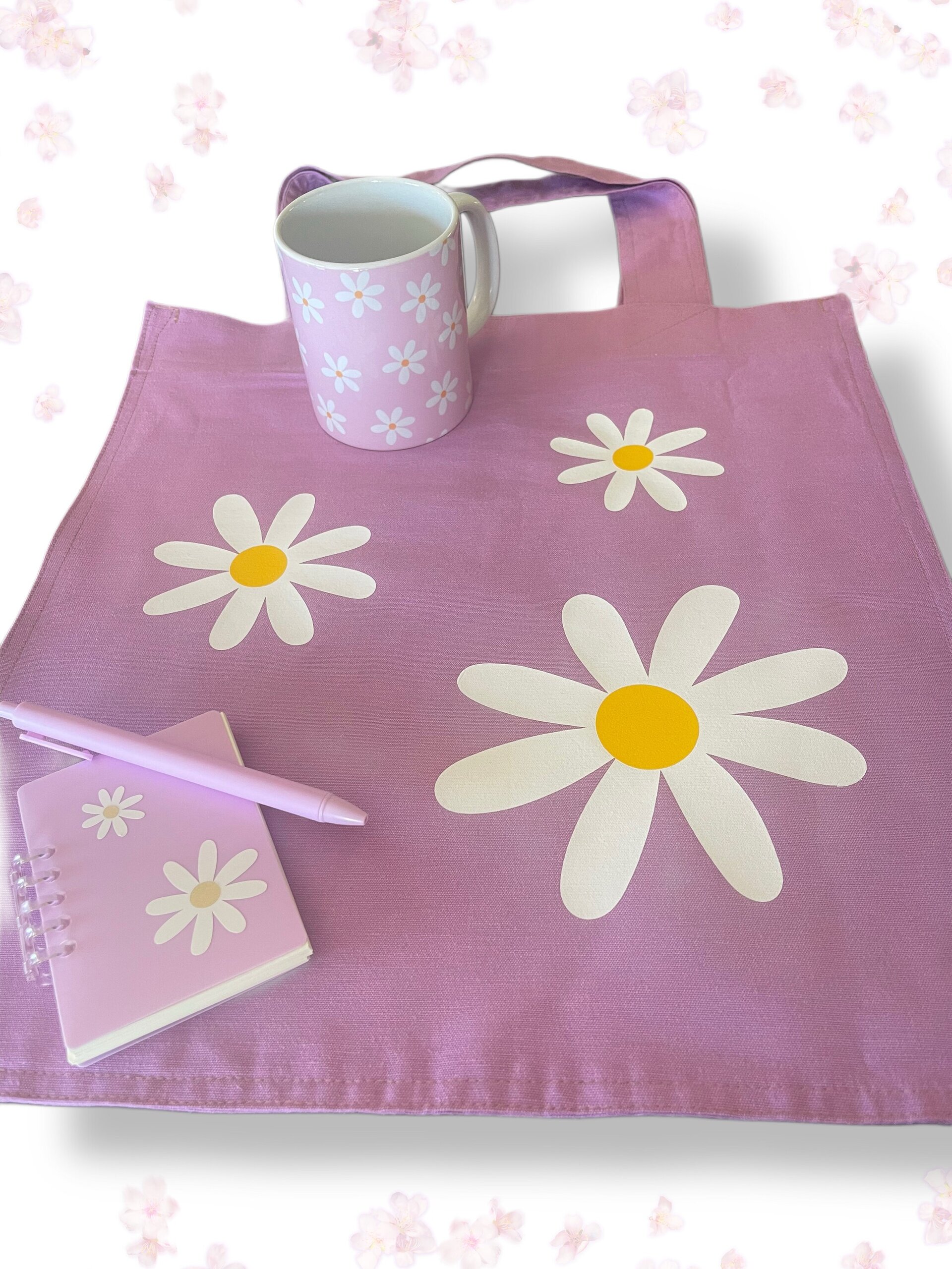 Tote Bag Lila con Margaritas - 3