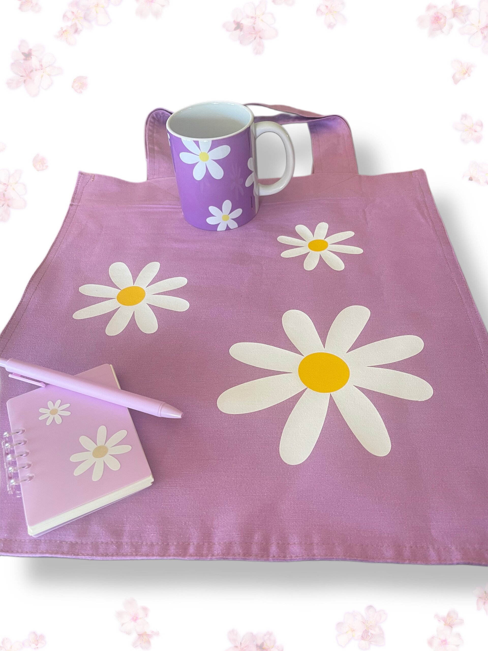 Tote Bag Lila con Margaritas - 4